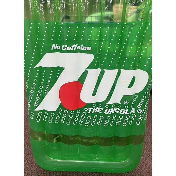 VTG Seven 7 Up Bottle 6 Ft. Inflatable Air Mattress Pool Beach Float Soda Water - Picture 4 of 5